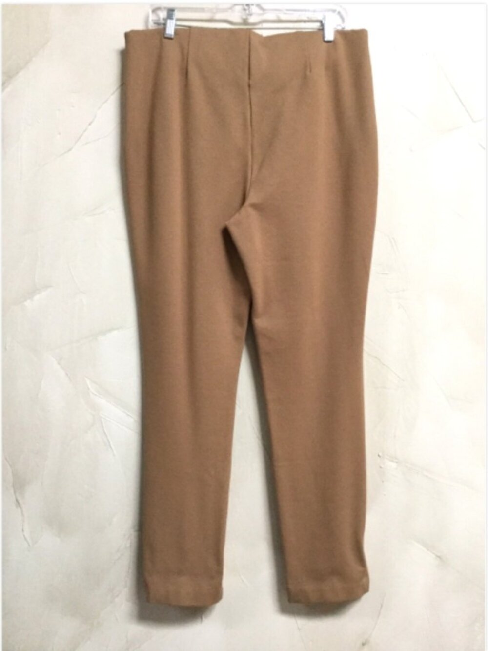 chicos size 2 or US 12R Ankle Pants Pull-on Tan Career Slimming Panels Stretch - Picture 2 of 9